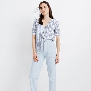 Madewell Plaza Button Front Shirt in Stripe
